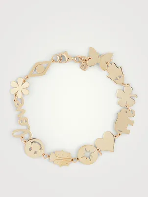 Mini 14K Gold Icon Charm Bracelet