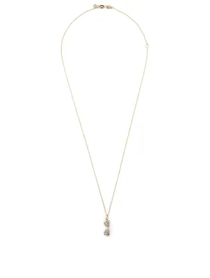 14K Gold Heart Sunglasses Necklace With Diamonds