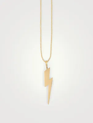 14K Gold Pure Lightning Bolt Necklace