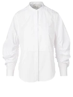 Cotton Shirt With Gathered Sleeves