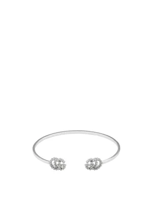 GG Running 18K White Gold Cuff With Diamonds