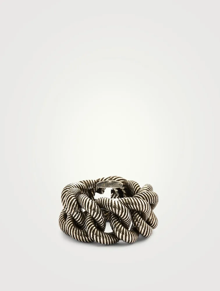 Silver Ring With Interlocking G
