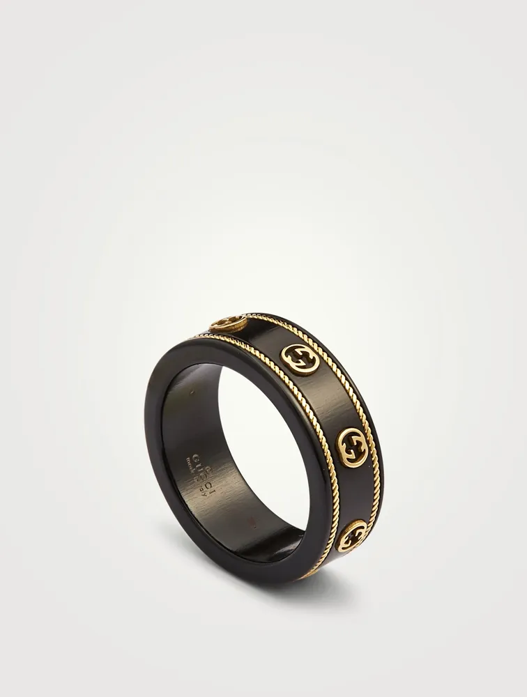 Icon Ring With 18K Gold Interlocking G