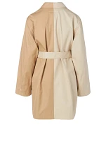 Cotton Two-Tone Trench Coat