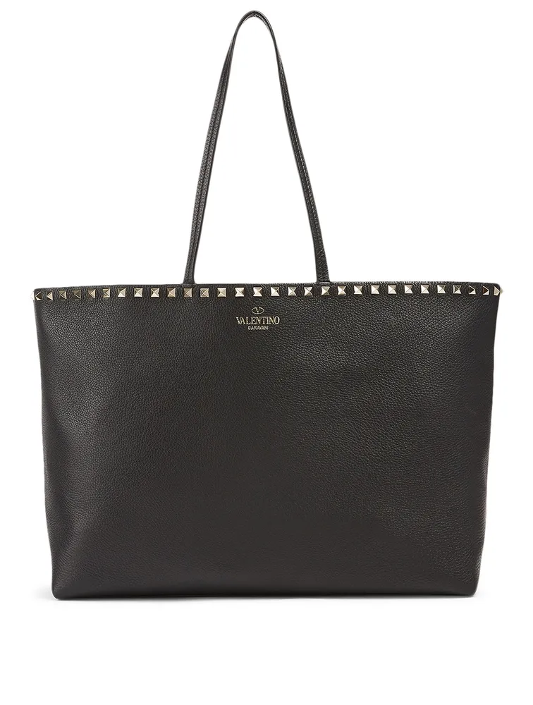 Rockstud Leather Tote Bag