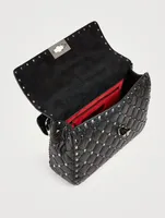Medium Rockstud Spike Crinkled Leather Bag