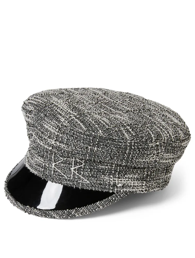 Checked Baker Boy Cap With Logo