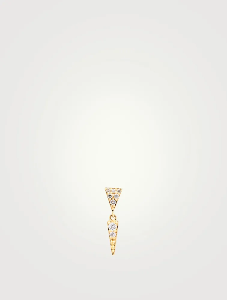 14K Gold Drop Fringe Earring With Diamonds