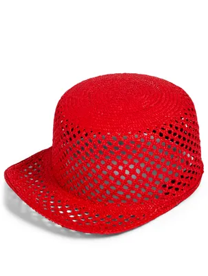 Bari Woven Straw Sun Cap