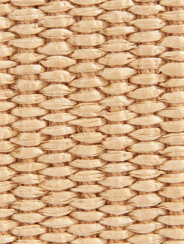 Bobby 18 Leather And Raffia Top Handle Bag
