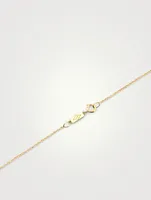 18K Gold Marquise Lariat Necklace With Diamonds and Turquoise