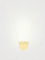 18K Gold Hammered Heart Necklace