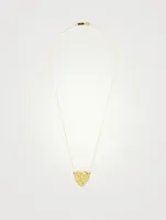 18K Gold Hammered Heart Necklace