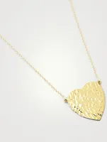 18K Gold Hammered Heart Necklace