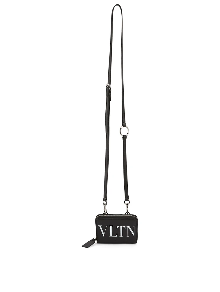 VLTN Leather Neck Wallet