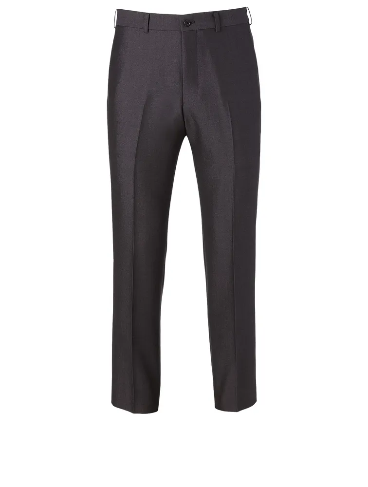 Wool Straight-Cut Pants