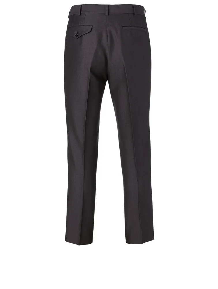 Wool Straight-Cut Pants