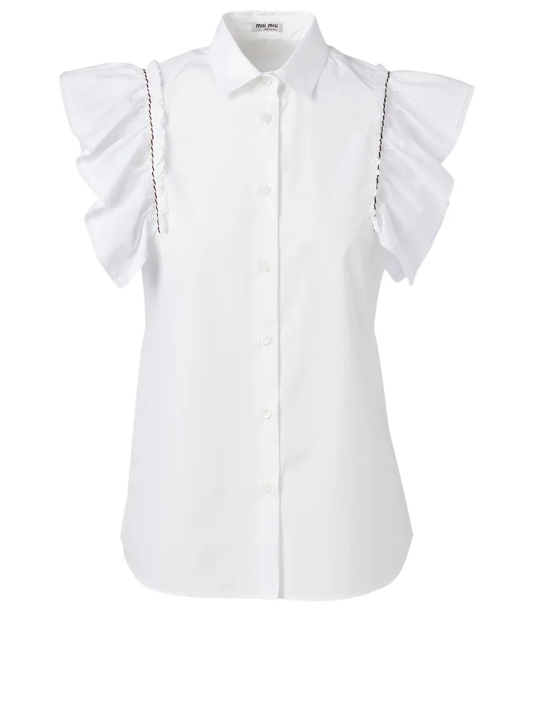 Cotton Poplin Sleeveless Blouse