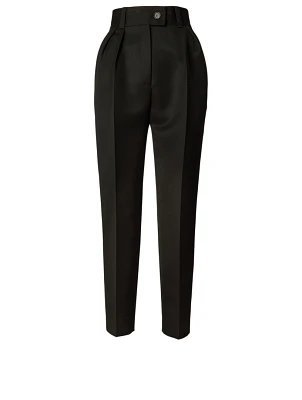 Compact Wool High-Waisted Pants