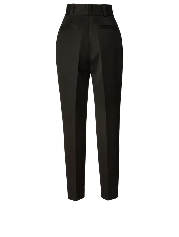 Compact Wool High-Waisted Pants
