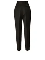 Compact Wool High-Waisted Pants