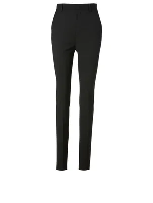 Wool Stretch High-Waisted Pants