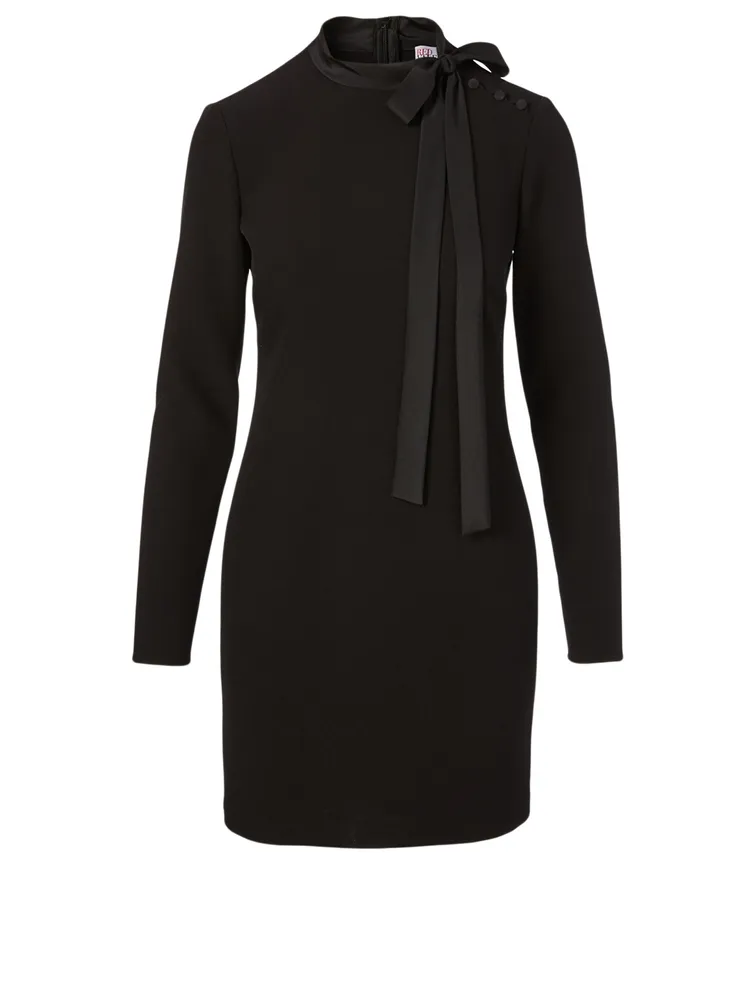 Stretch Crepe Long-Sleeve Dress