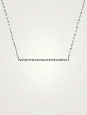 14K Gold Diamond Bar Necklace With Diamonds