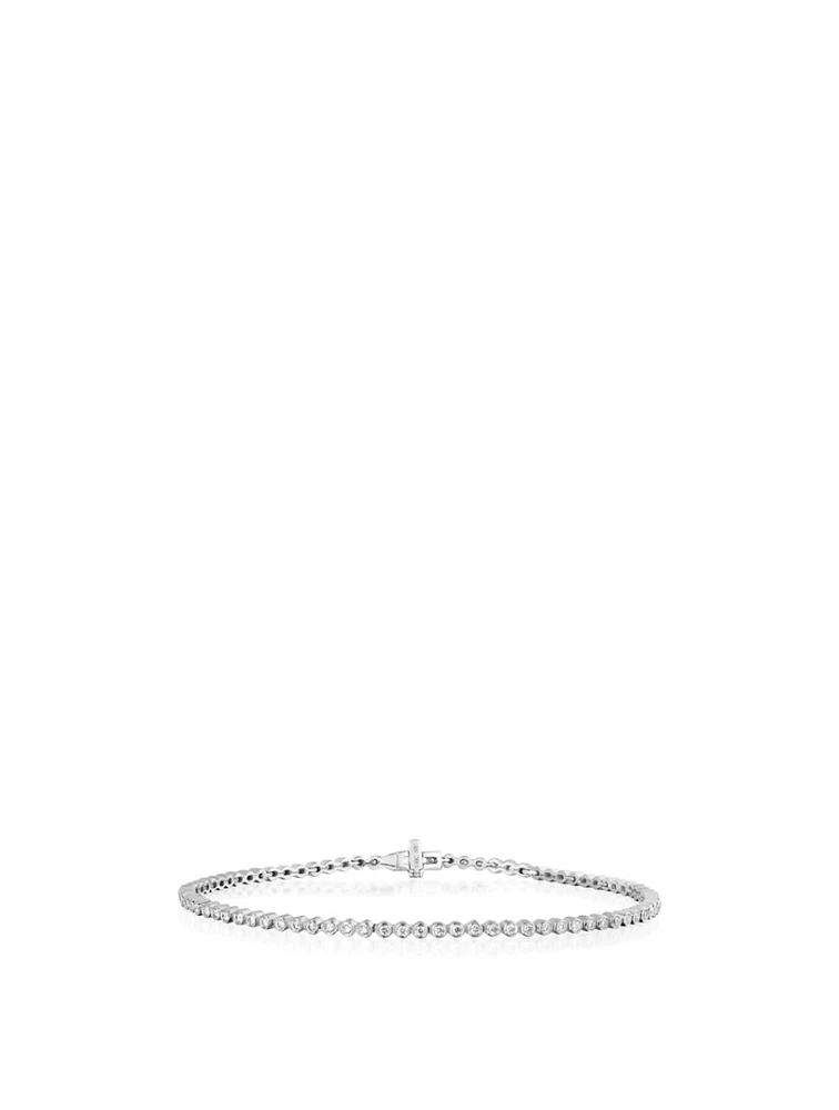14K Gold Bezel Eternity Bracelet With Diamonds