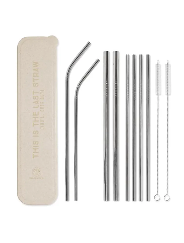 "This Is The Last Straw" Stainless Steel Straw Set