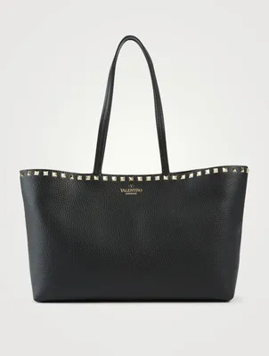 Small Rockstud Leather Tote Bag