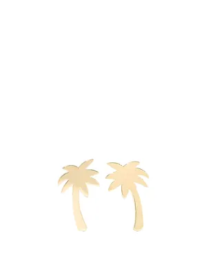Mini 18K Palm Tree Stud Earrings
