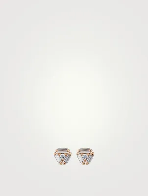 Fireworks 18K Gold Triangle Earrings With Diamonds