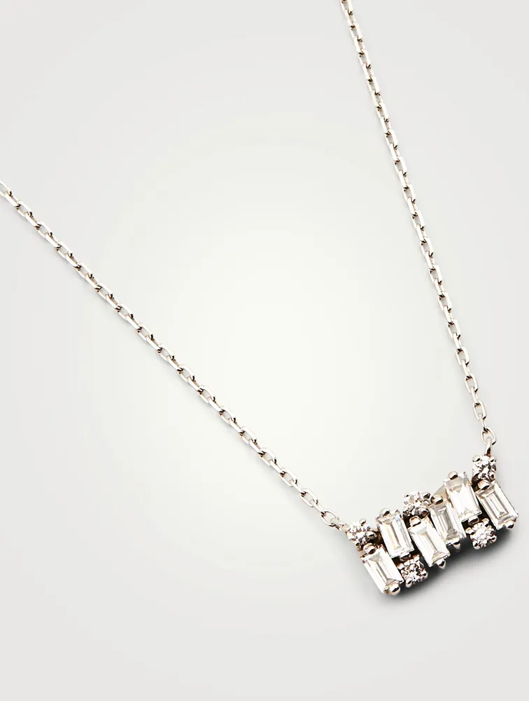Fireworks 18K White Gold Shimmer Necklace With Diamonds