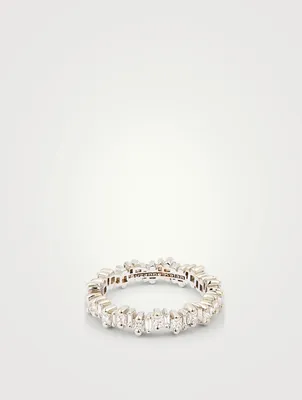 Fireworks 18K Gold Thin Eternity Band With Diamonds