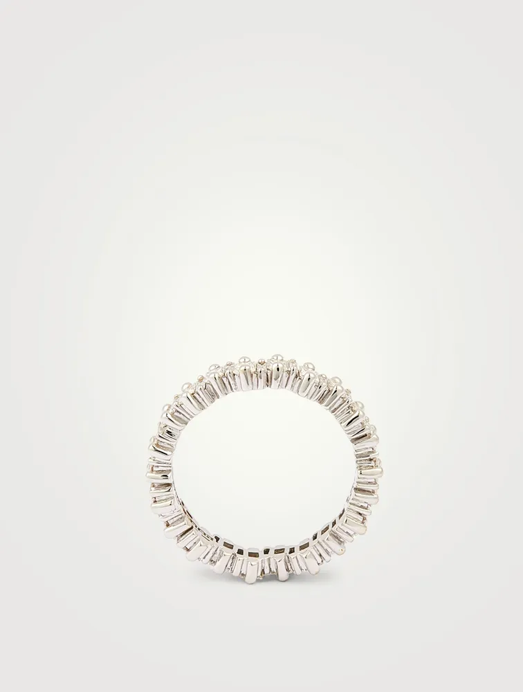 Fireworks 18K Gold Thin Eternity Band With Diamonds