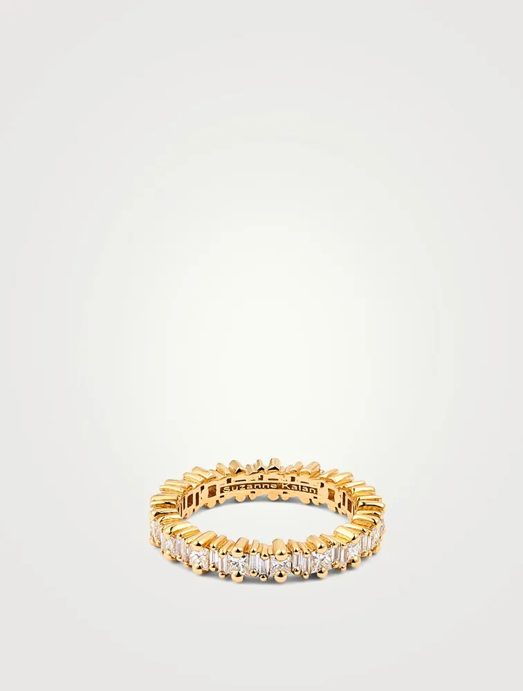 Fireworks 18K Gold Thin Eternity Band With Diamonds