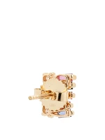 Rainbow Fireworks 18K Gold Diamond Earrings With Sapphire And Diamonds