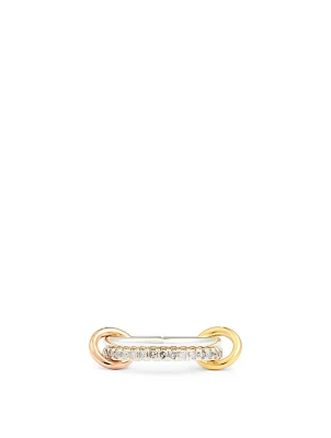 Marigold Sterling Silver And 18K Gold Stacked Ring With Diamonds