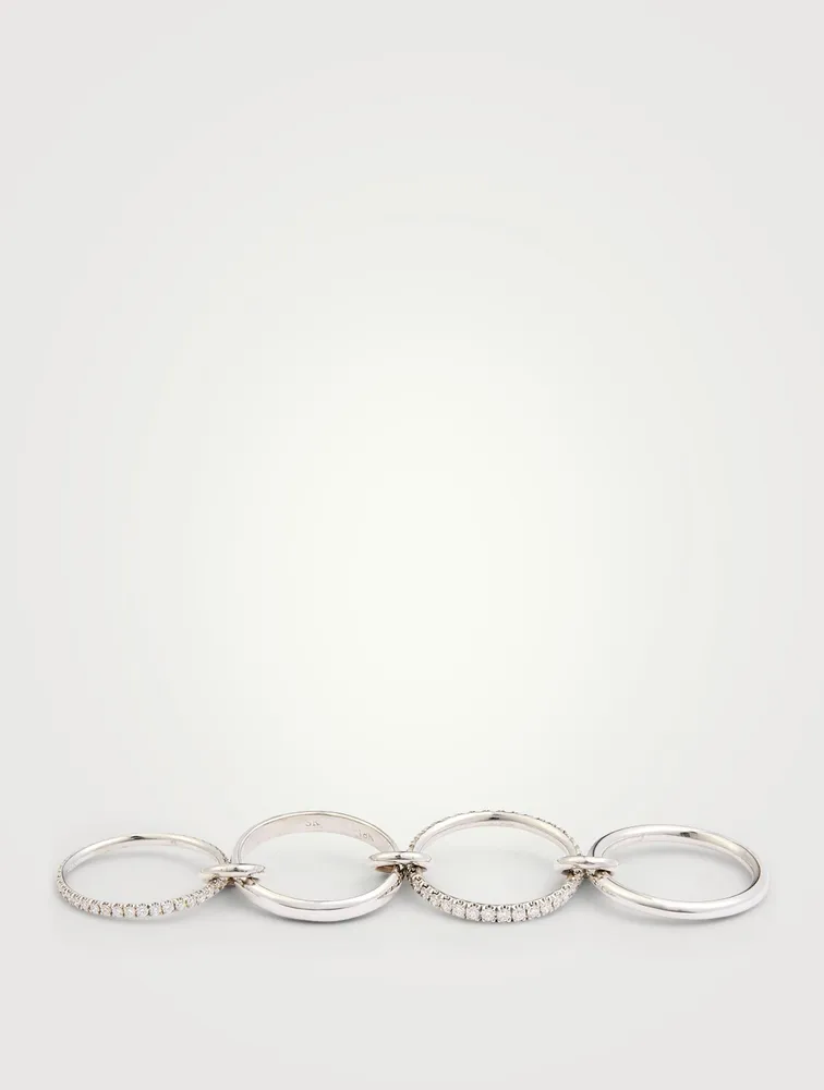 Polaris 18K White Gold Stacked Ring With Diamonds