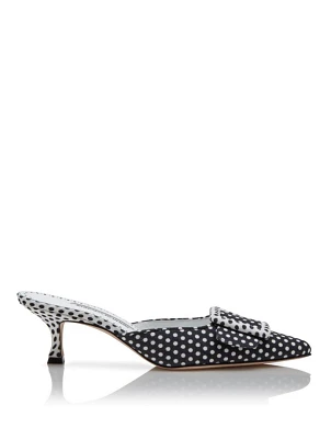 Maysale 50 Linen Mules Polka Dot Print