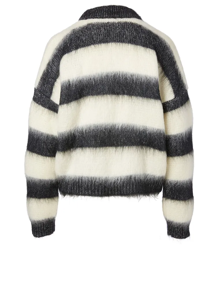Mohair-Blend Sweater Striped Print