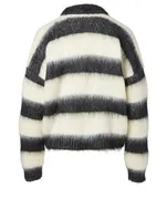 Mohair-Blend Sweater Striped Print