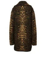 Wool And Mohair Jacquard Coat Leopard Print