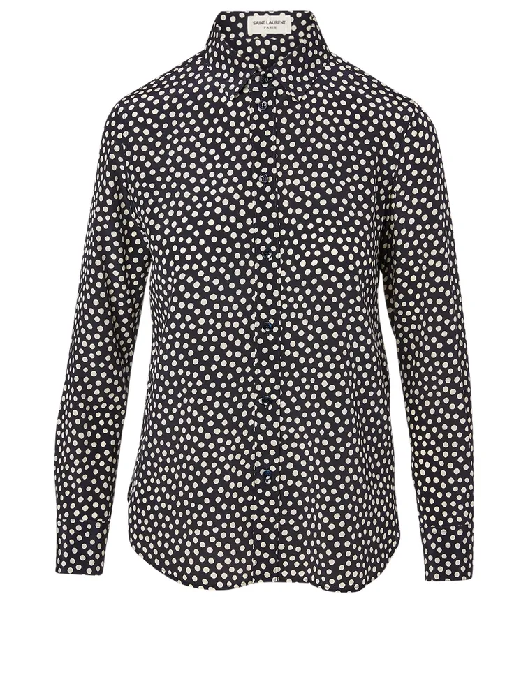Silk Shirt Dotted Print