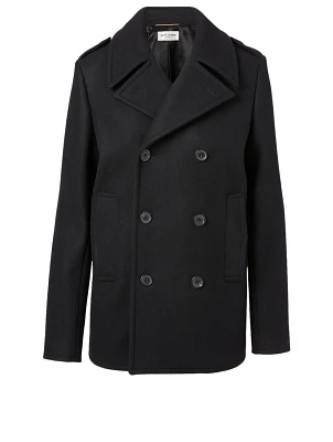 Wool Double-Breasted Peacoat