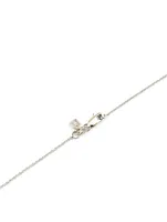 Small 14K White Gold Starburst Necklace With Diamonds