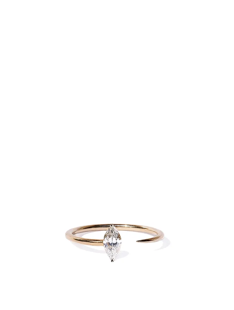 Marquise Crescendo 18K Gold Diamond Ring