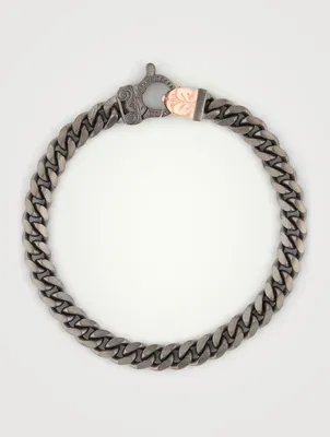 Flaming Tongue Silver Cuban Link Bracelet