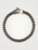 Flaming Tongue Silver Cuban Link Bracelet